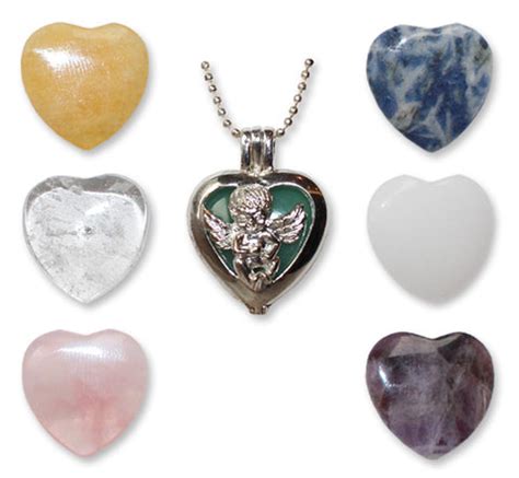 7 precious angelus talisman heart locket
